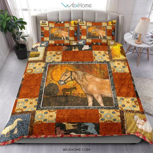 Farm Art Quilt Bedding - Duvet Cover And Pillowcase Set - Unique Design Amazing Gift