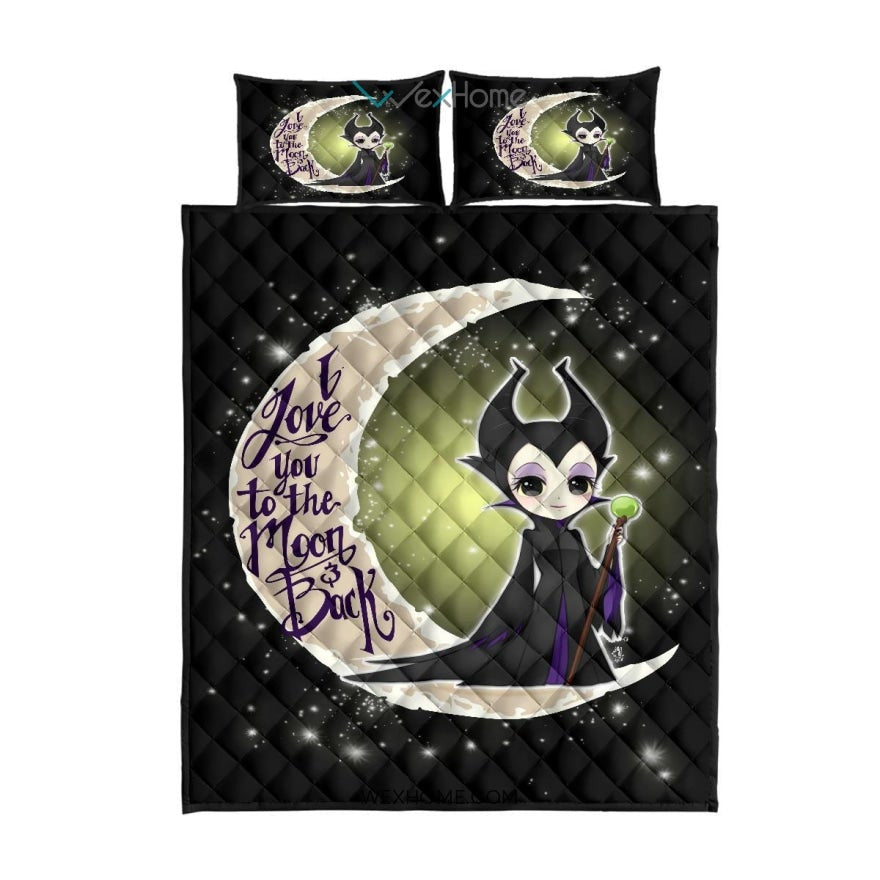 Maleficent To The Moon Quilt Bed Sets - Unique Design Amazing Gift