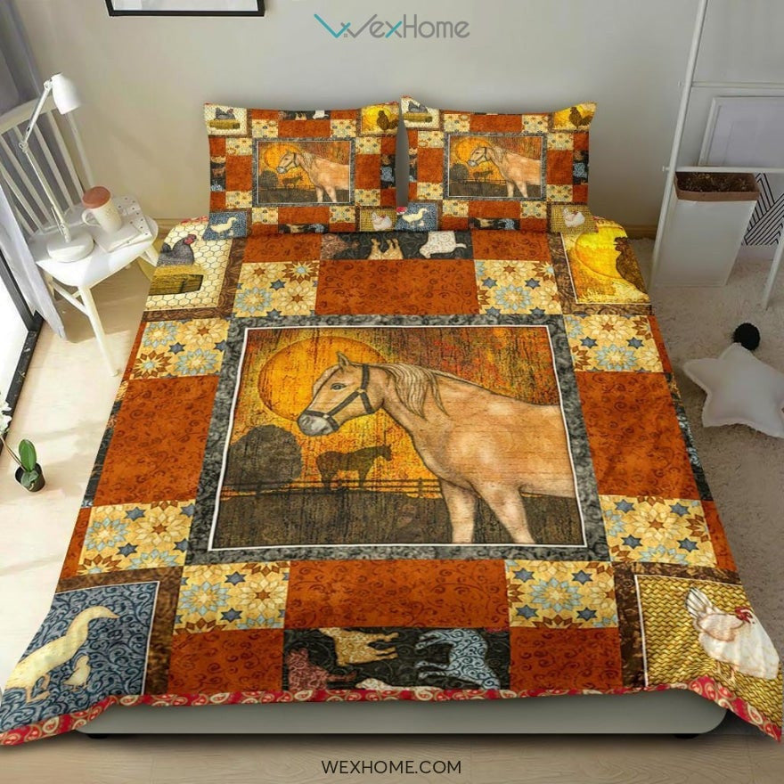 Farm Art Quilt Bedding - Duvet Cover And Pillowcase Set - Unique Design Amazing Gift