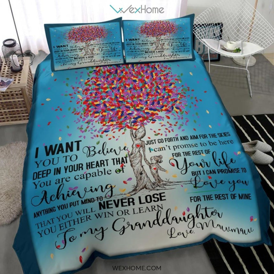 To My Grand Daughter Tree Bedding - Duvet Cover And Pillowcase Set - Unique Design Amazing Gift