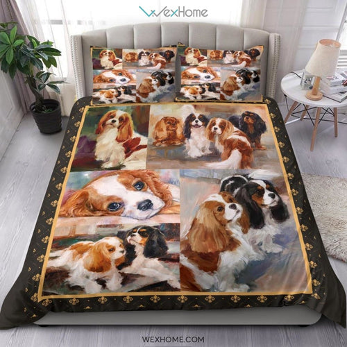 Limited Edition Quilt Cavalier King Charles Spaniel Dog Bedding - Duvet Cover And Pillowcase Set - Unique Design Amazing Gift