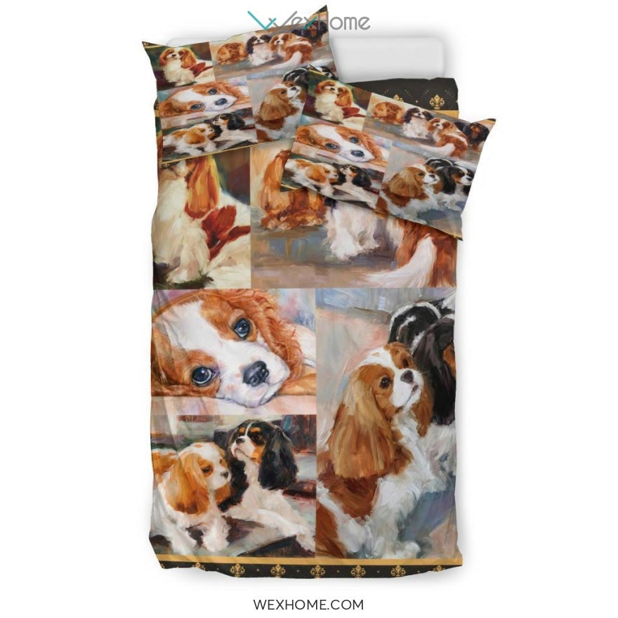 Limited Edition Quilt Cavalier King Charles Spaniel Dog Bedding - Duvet Cover And Pillowcase Set - Unique Design Amazing Gift