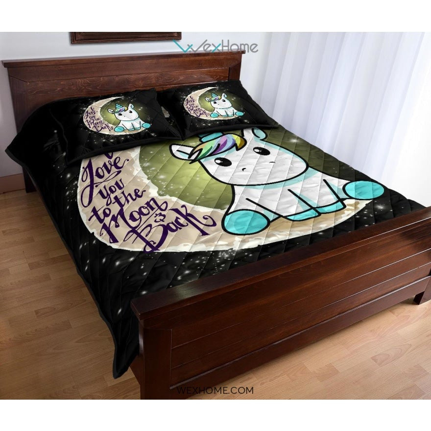 Unicorn To The Moon Quilt Bed Sets - Unique Design Amazing Gift