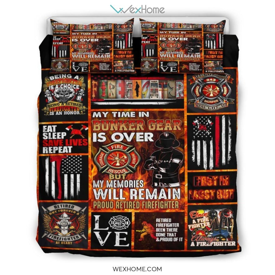 Firefighter Quilt Bedding - Duvet Cover And Pillowcase Set - Unique Design Amazing Gift