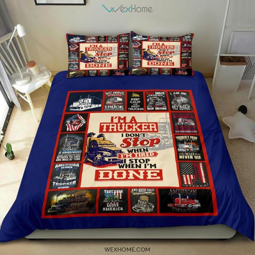 Trucker Bedding - Duvet Cover And Pillowcase Set - Unique Design Amazing Gift