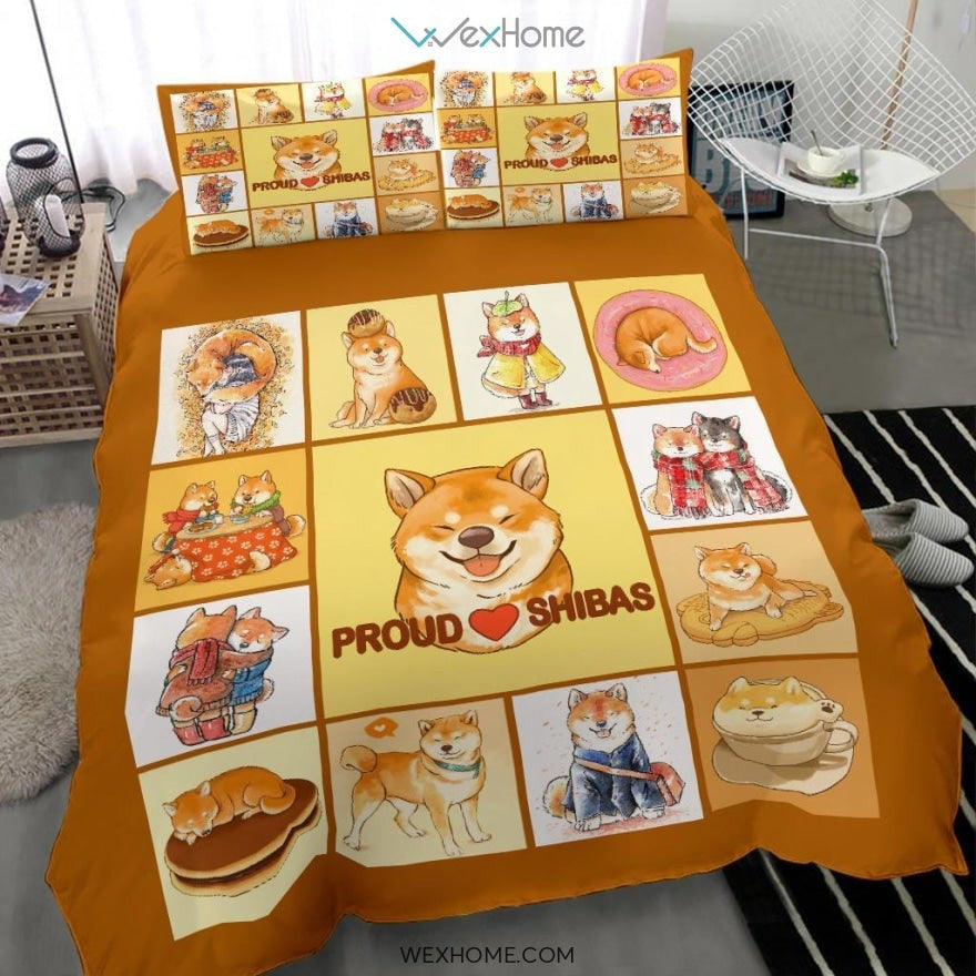 Proud Shibas Bedding - Duvet Cover And Pillowcase Set - Unique Design Amazing Gift
