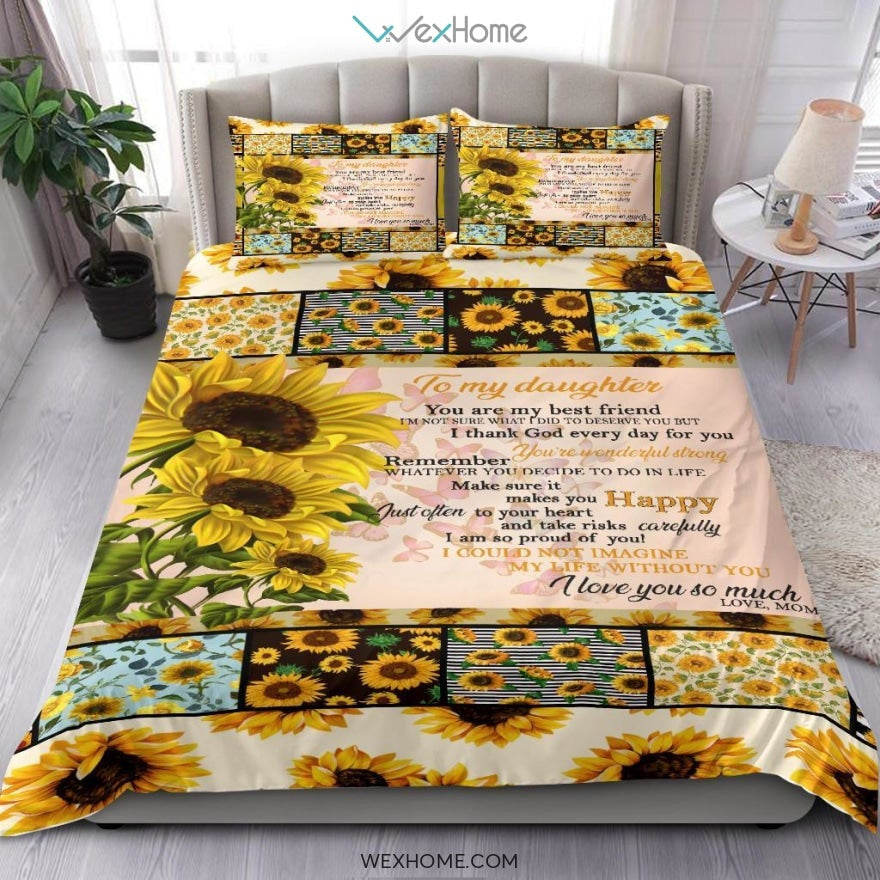 Sunflower Quilt Bedding - Duvet Cover And Pillowcase Set - Unique Design Amazing Gift