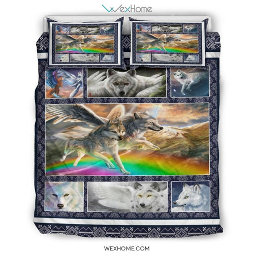 Wolf With Wings Art Bedding - Duvet Cover And Pillowcase Set - Unique Design Amazing Gift