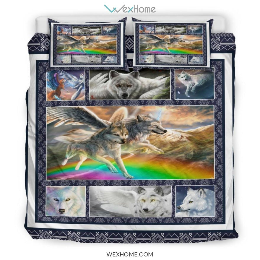 Wolf With Wings Art Bedding - Duvet Cover And Pillowcase Set - Unique Design Amazing Gift