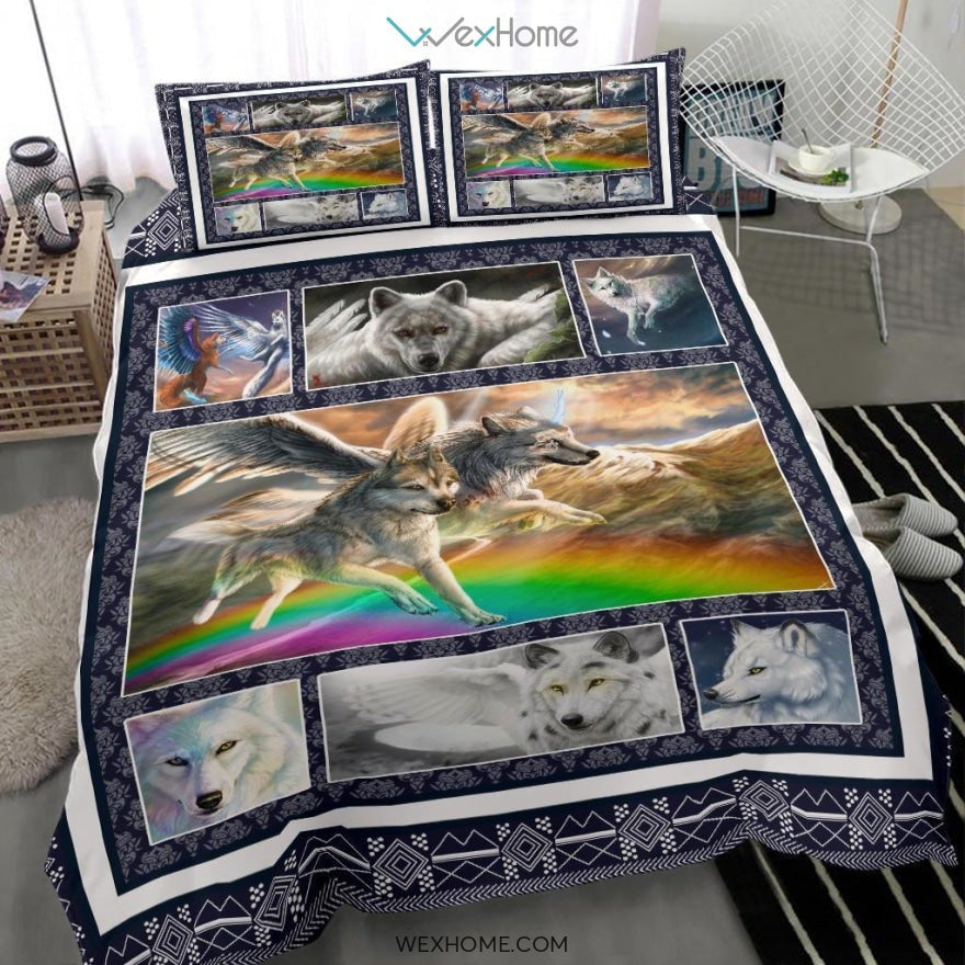 Wolf With Wings Art Bedding - Duvet Cover And Pillowcase Set - Unique Design Amazing Gift
