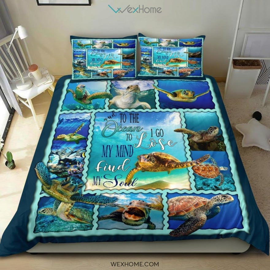 Turtle To The Ocean Bedding - Duvet Cover And Pillowcase Set - Unique Design Amazing Gift