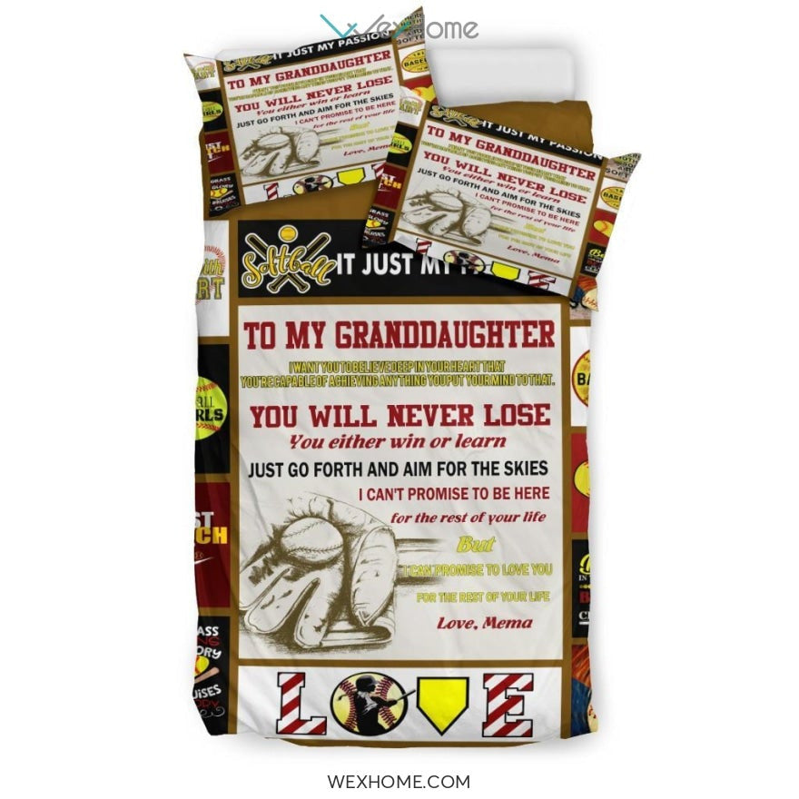 Softball Bedding - Duvet Cover And Pillowcase Set - Unique Design Amazing Gift