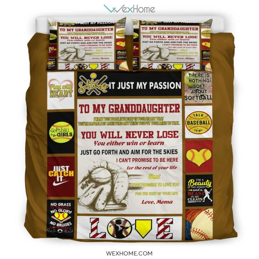 Softball Bedding - Duvet Cover And Pillowcase Set - Unique Design Amazing Gift