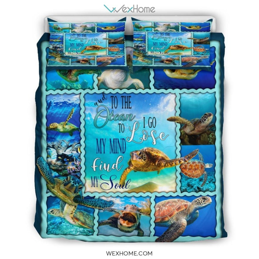 Turtle To The Ocean Bedding - Duvet Cover And Pillowcase Set - Unique Design Amazing Gift