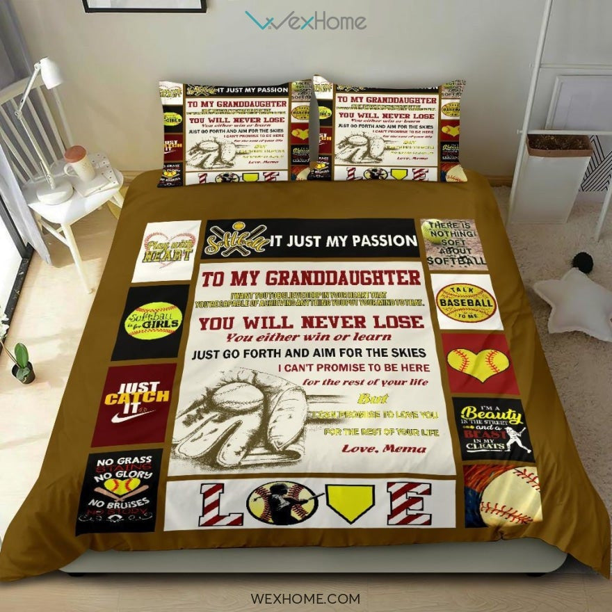 Softball Bedding - Duvet Cover And Pillowcase Set - Unique Design Amazing Gift