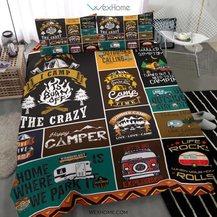 Camp Bedding - Duvet Cover And Pillowcase Set - Unique Design Amazing Gift