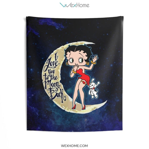 Betty Boop Cartoon With Pet Love You toIndoor Wall Tapestries unique Design W1101