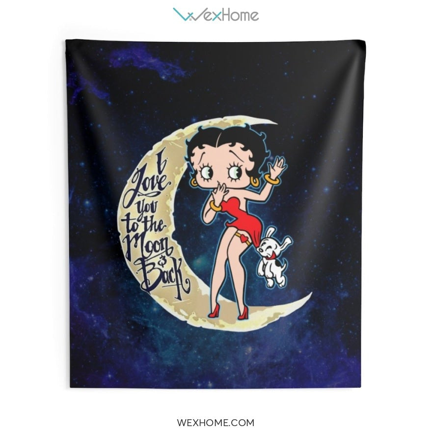 Betty Boop Cartoon With Pet Love You toIndoor Wall Tapestries unique Design W1101