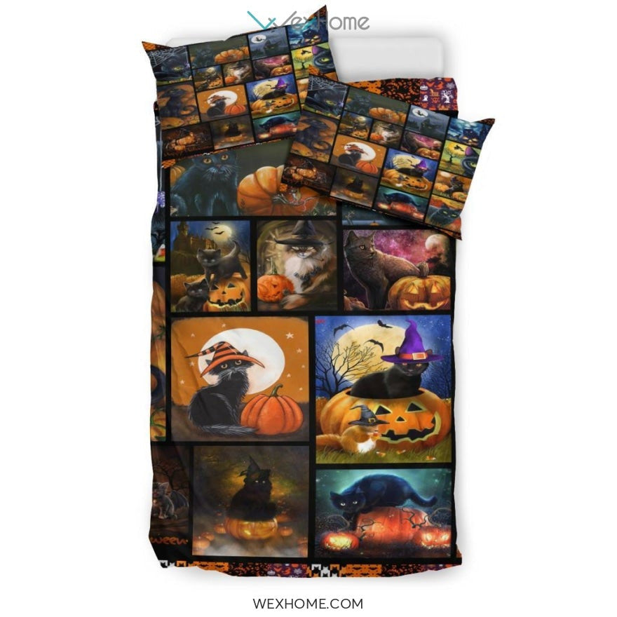 Quilt Cat Halloween Copy Bedding - Duvet Cover And Pillowcase Set - Unique Design Amazing Gift