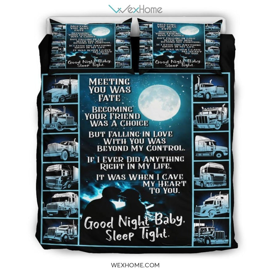 Trucker Driver Quilt Bedding - Duvet Cover And Pillowcase Set - Unique Design Amazing Gift