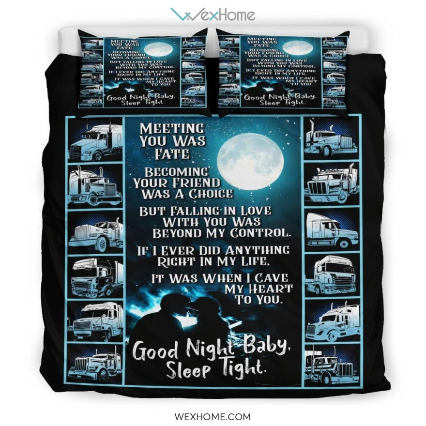Trucker Driver Quilt Bedding - Duvet Cover And Pillowcase Set - Unique Design Amazing Gift