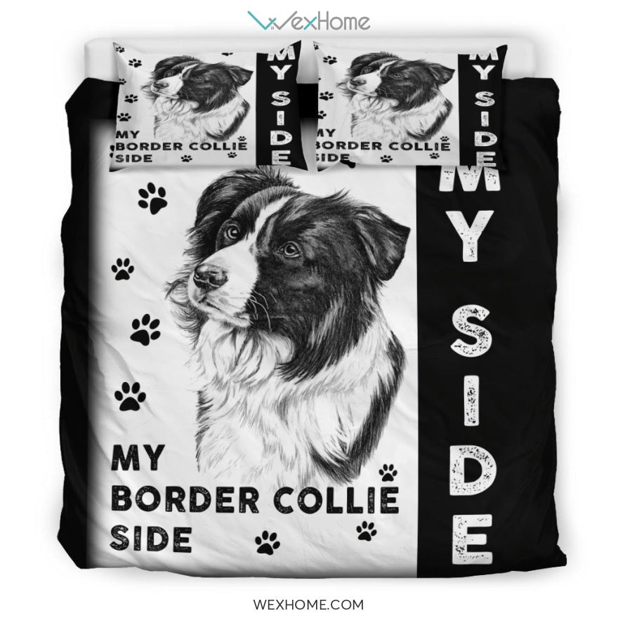 Quilt Border Collie Bedding - Duvet Cover And Pillowcase Set - Unique Design Amazing Gift