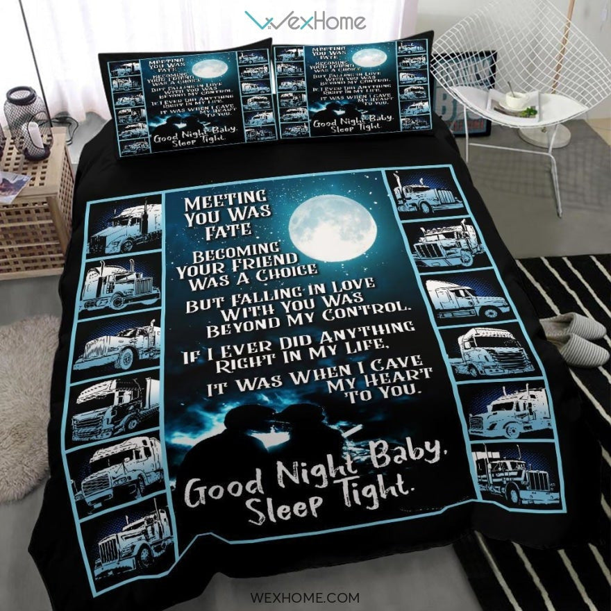 Trucker Driver Quilt Bedding - Duvet Cover And Pillowcase Set - Unique Design Amazing Gift