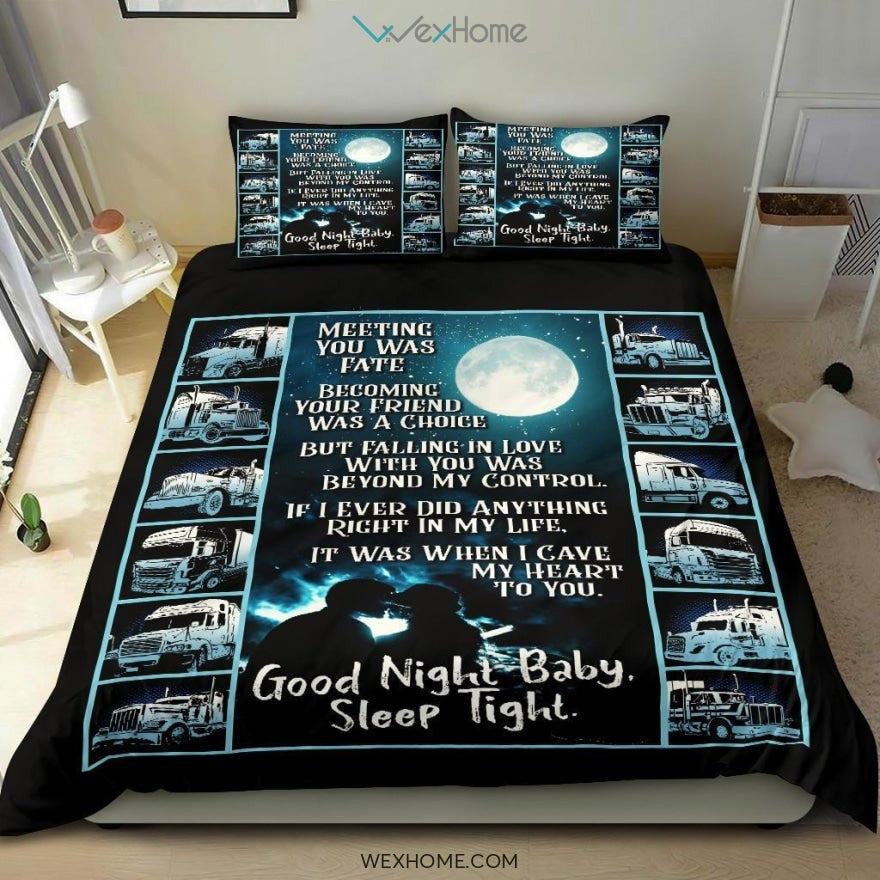 Trucker Driver Quilt Bedding - Duvet Cover And Pillowcase Set - Unique Design Amazing Gift