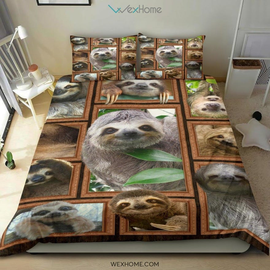 Sloth Quilt Bedding - Duvet Cover And Pillowcase Set - Unique Design Amazing Gift