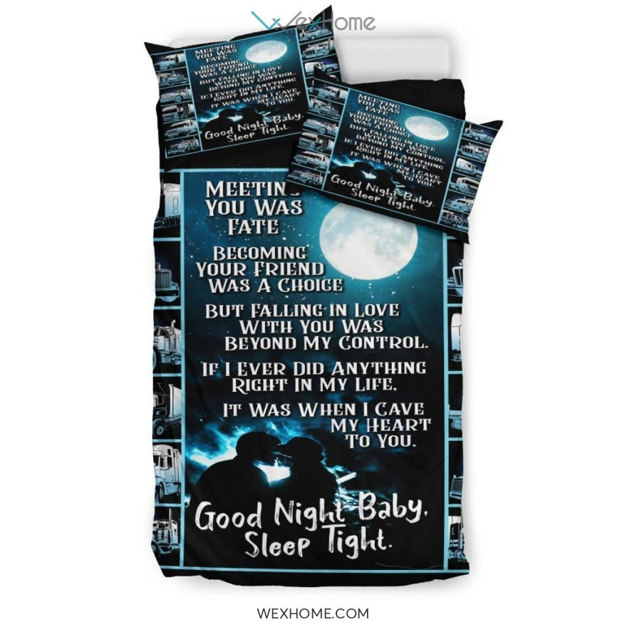 Trucker Driver Quilt Bedding - Duvet Cover And Pillowcase Set - Unique Design Amazing Gift