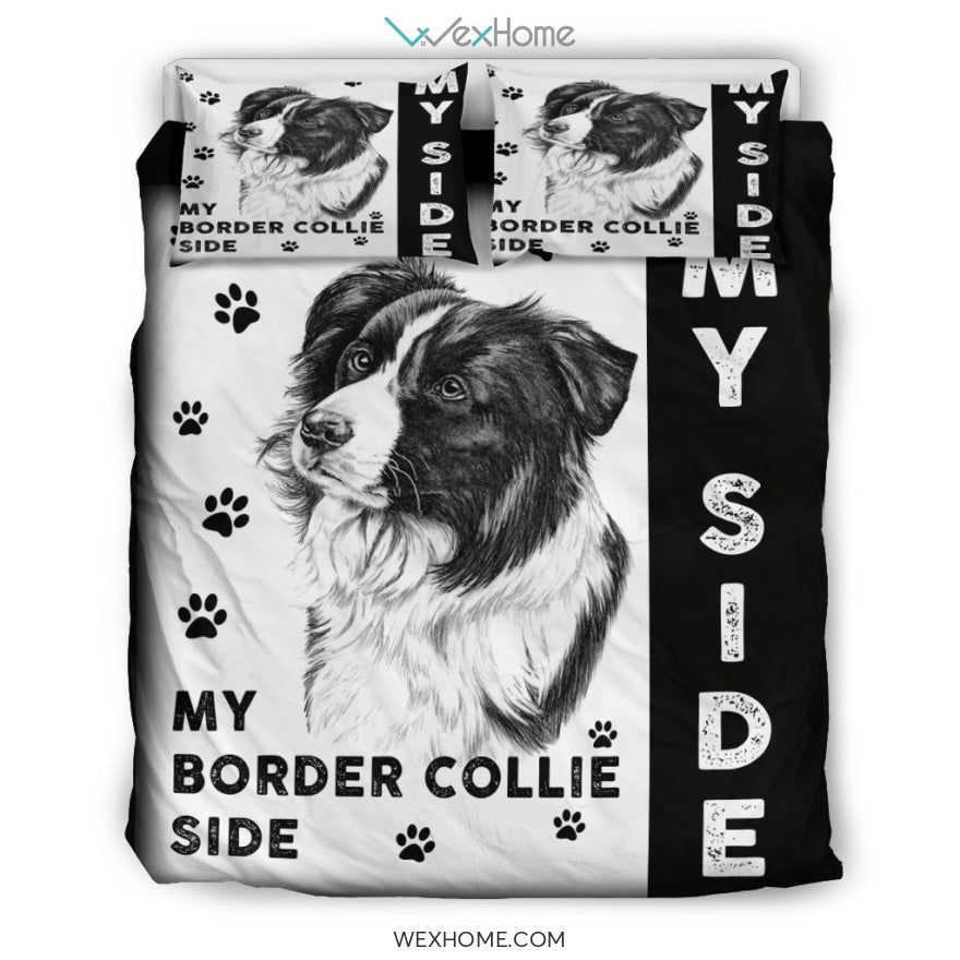 Quilt Border Collie Bedding - Duvet Cover And Pillowcase Set - Unique Design Amazing Gift