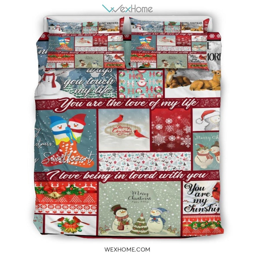 Christmas Snowman Bedding - Duvet Cover And Pillowcase Set - Unique Design Amazing Gift