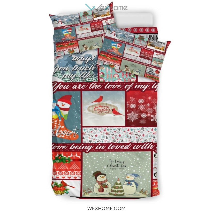 Christmas Snowman Bedding - Duvet Cover And Pillowcase Set - Unique Design Amazing Gift