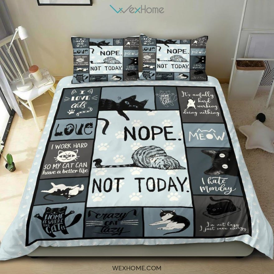 Cat Quilt Bedding - Duvet Cover And Pillowcase Set - Unique Design Amazing Gift