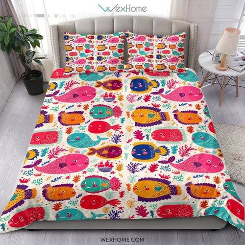 Ocean Pattern Bedding - Duvet Cover And Pillowcase Set - Unique Design Amazing Gift