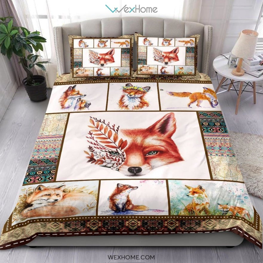 Foxes Bedding - Duvet Cover And Pillowcase Set - Unique Design Amazing Gift
