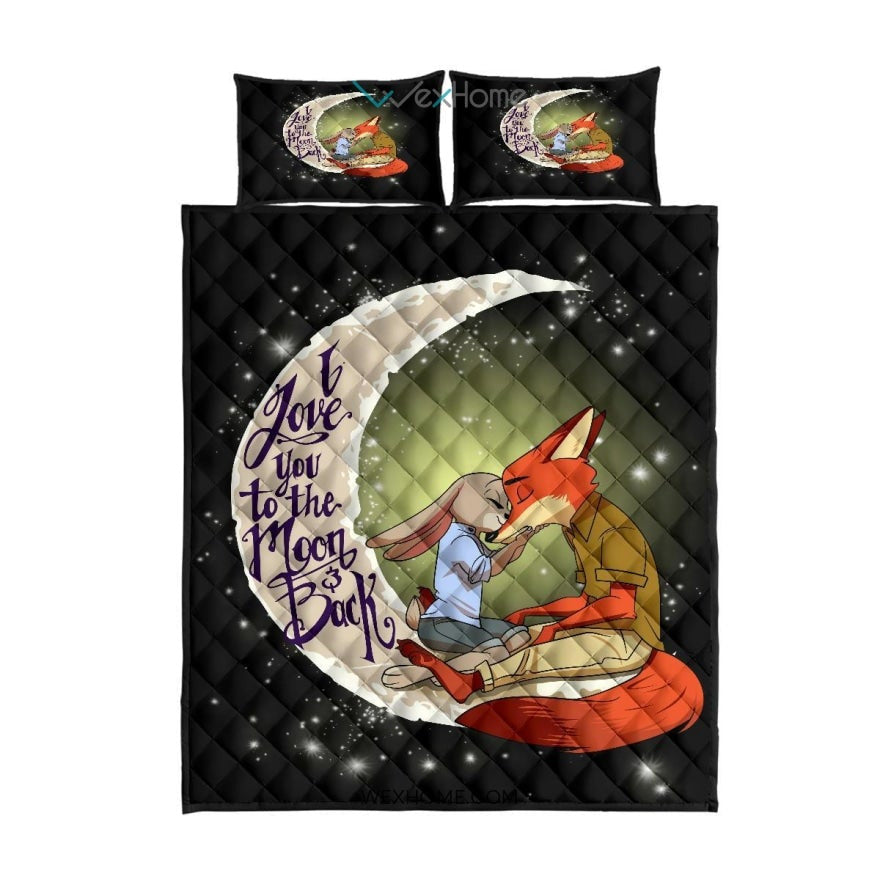 Fox To The Moon Quilt Bed Sets - Unique Design Amazing Gift