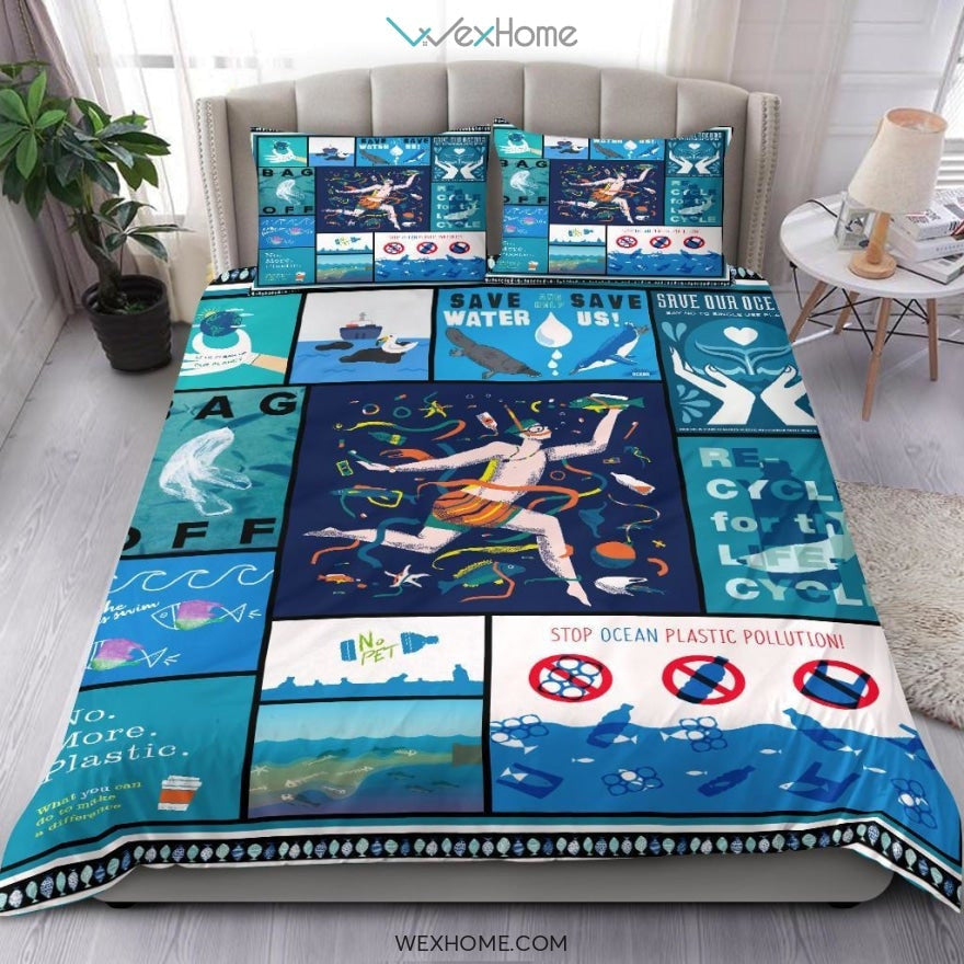 Save Our Oceans Bedding - Duvet Cover And Pillowcase Set - Unique Design Amazing Gift