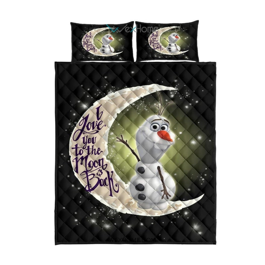 Olaf To The Moon Quilt Bed Sets - Unique Design Amazing Gift
