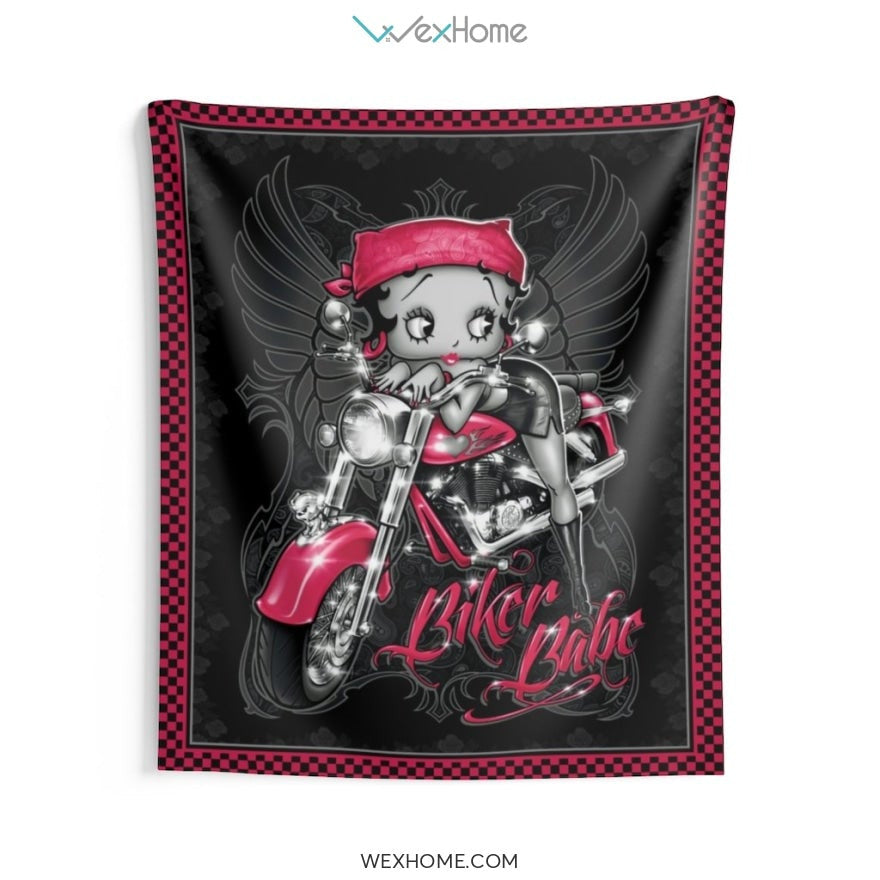 Betty Boop Biker Babe Sexy Lady Indoor Wall Tapestries Unique Gift W1020