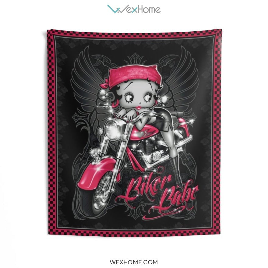 Betty Boop Biker Babe Sexy Lady Indoor Wall Tapestries Unique Gift W1020