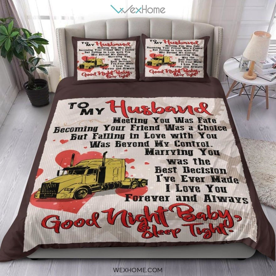 Truck Quilt Text Bedding - Duvet Cover And Pillowcase Set - Unique Design Amazing Gift