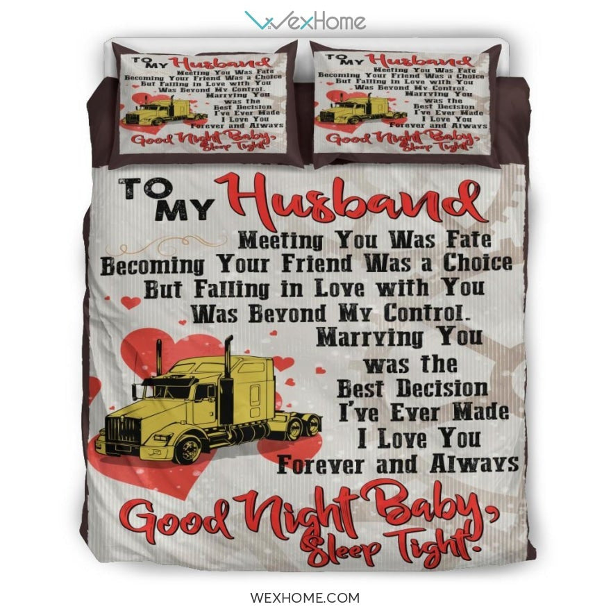 Truck Quilt Text Bedding - Duvet Cover And Pillowcase Set - Unique Design Amazing Gift