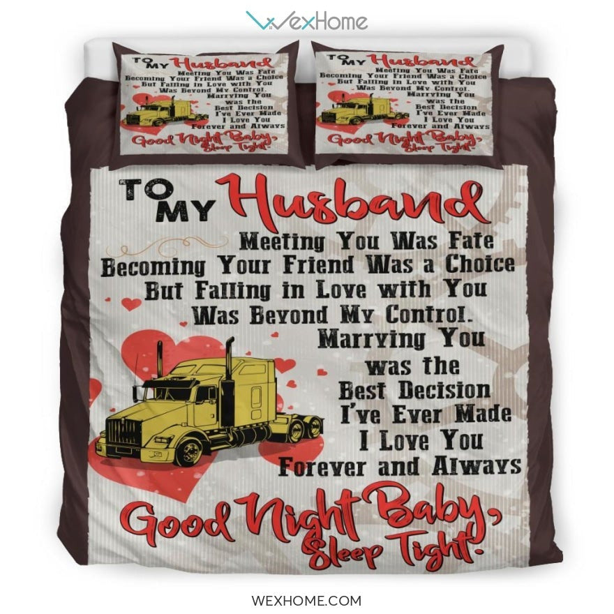 Truck Quilt Text Bedding - Duvet Cover And Pillowcase Set - Unique Design Amazing Gift