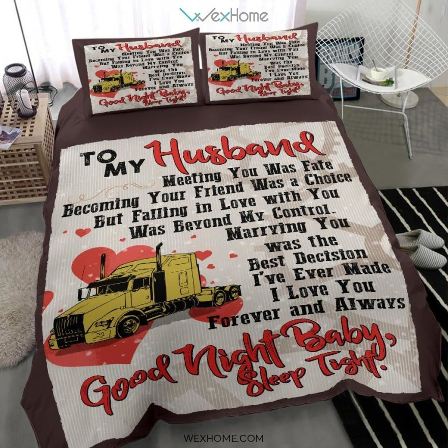 Truck Quilt Text Bedding - Duvet Cover And Pillowcase Set - Unique Design Amazing Gift