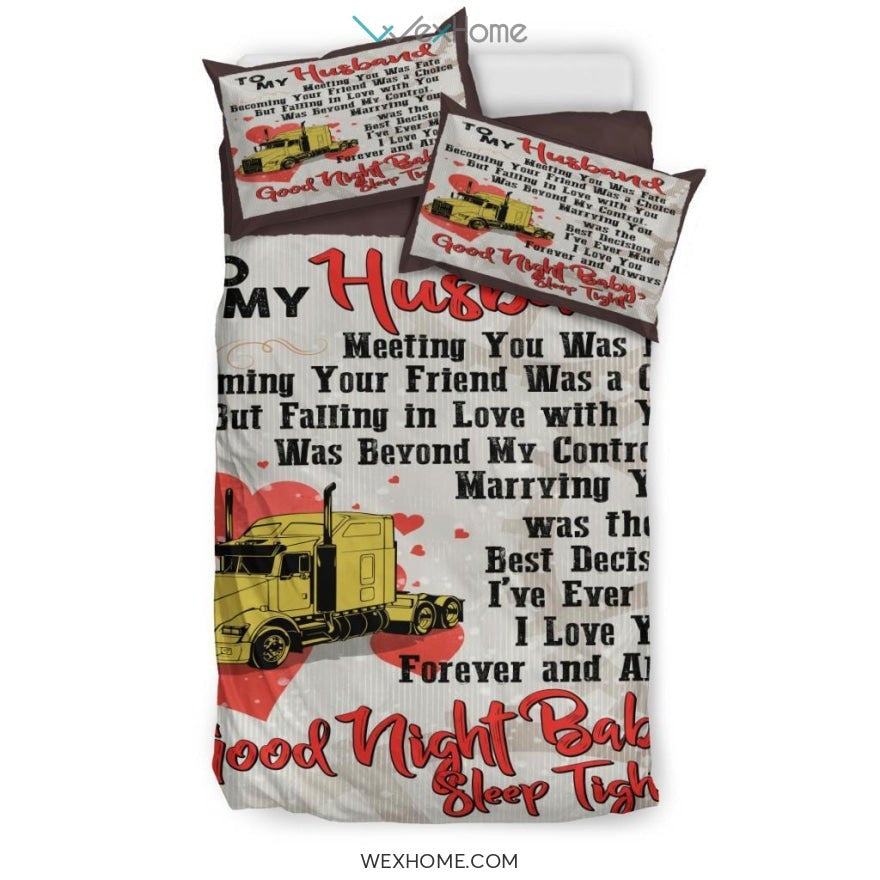 Truck Quilt Text Bedding - Duvet Cover And Pillowcase Set - Unique Design Amazing Gift