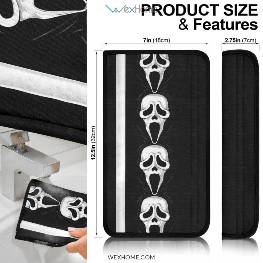 Horror Movie Seat Belt Covers | Scary Scream Ghost Face Patterns Belt Covers