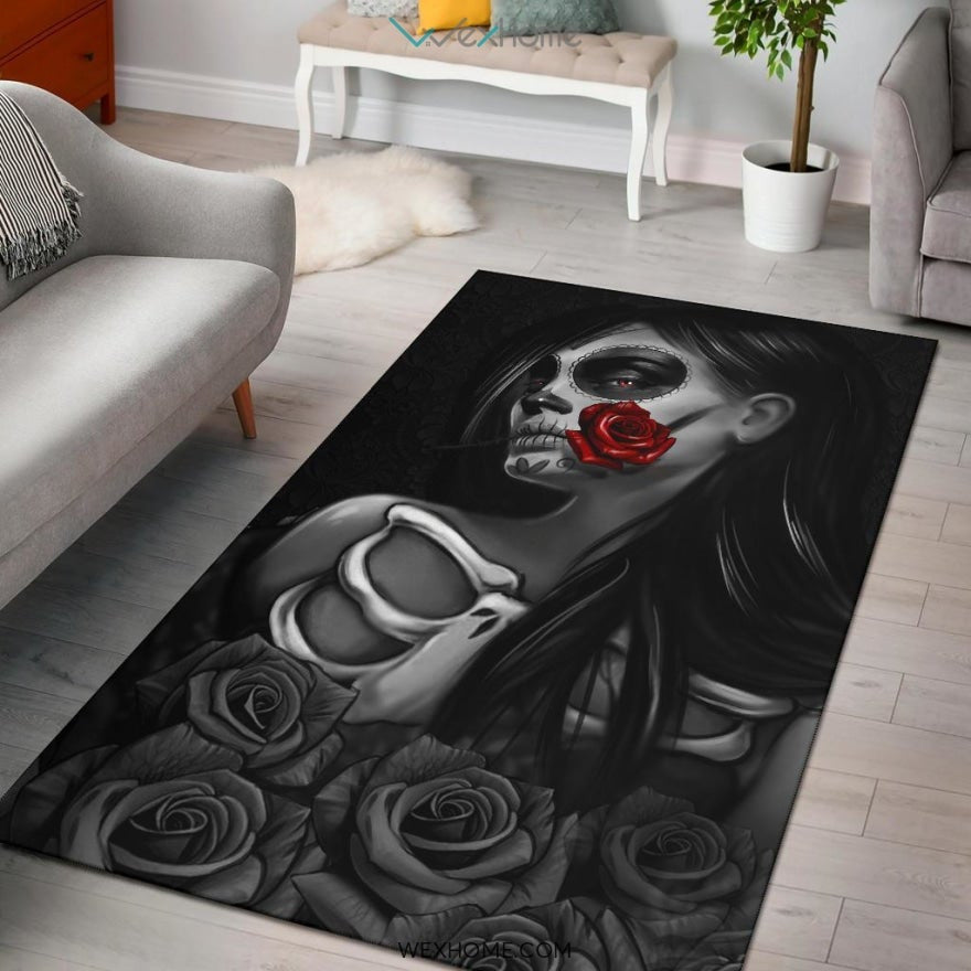 Day of the Dead and Roses - Rug