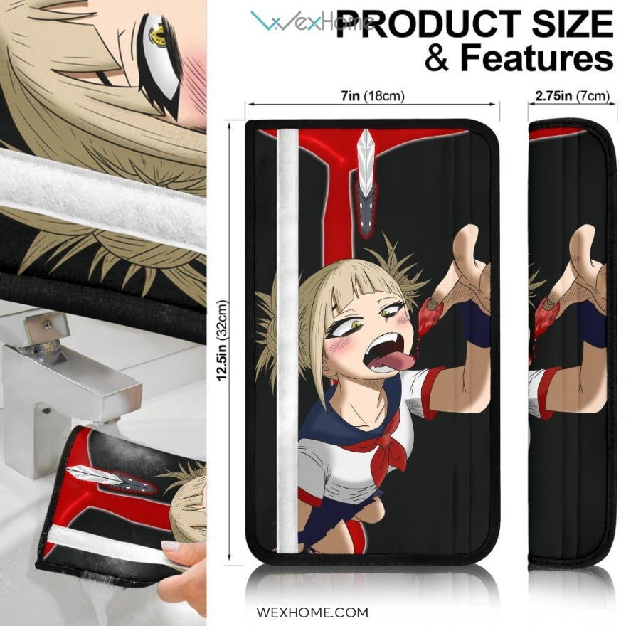 My Hero Academia Anime Seat Belt Covers | MHA Villain Himiko Toga Knife And Blood Belt Covers