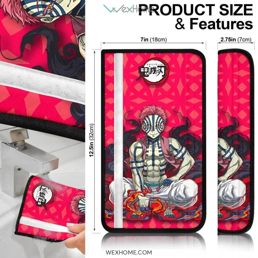 Akaza Seat Belt Covers Demon Slayers Anime Car Accessories